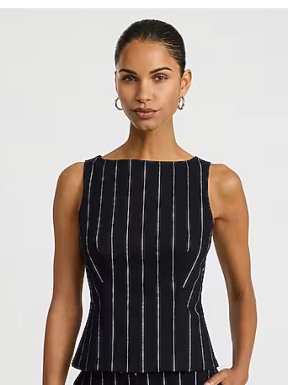 Express Black Pinstripe Sleeveless Top